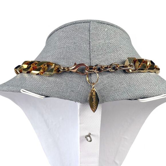 Soo Ihn Kim Heavy Chain Necklace Shiny Gold Tone 18 Inches - Picture 2 of 12